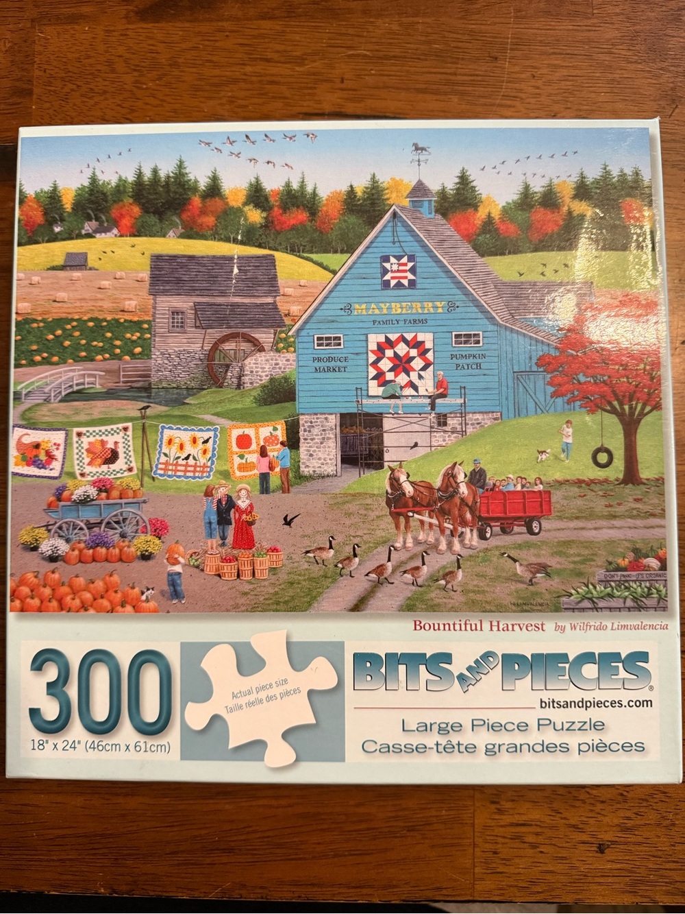 Bits and Pieces 300-Piece 'Bountiful Harvest' Puzzle - Blue Barn Pumpkins